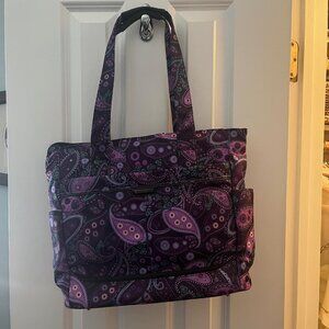 Ricardo of Beverly Hills Purple PaisleyTravel Tote NWOT